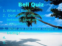 People with narcissistic personality disorder are charming and are able to present themselves perfectly to people. Unit 5 Dating Lesson 23 Purposes Of Dating Bell Quiz 1 What Is Risk 2 Define The Difference Between Love And Infatuation 3 What Are The Three Stages Ppt Download