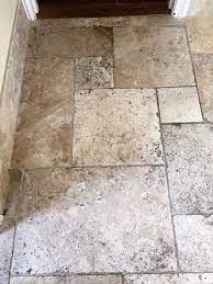 Pitted Travertine Tiled Floor Before Cleaning Frome Somerset Travertine Tile Travertine Floor Tile Travertine Floors