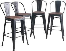 Check out our 24 inch bar stool selection for the very best in unique or custom, handmade pieces from our stools & banquettes shops. Set Of 4 Metal Barstools 24 Inch High Back Bar Stools Dining Chair Counter High Bar Chairs With Wooden Seat Matte Black