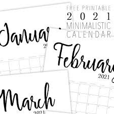 Here you can find horizontal & vertical monthly & yearly calendars. Free Printable 2021 Minimalist Calendar The Cottage Market