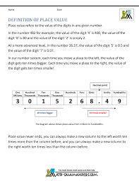 place value worksheets