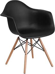 Amazon Com Flash Furniture Alonza Series Black Plastic Chair With Wooden Legs Kitchen Dining Metal And Wood Chairs Plastic Chair Plastic Dining Chairs