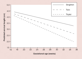 Predicted Cervical Length Change Among Singleton Twin And