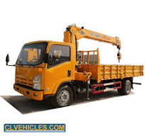 Japanese Isuzu 700p 4X2 5tons Truck Mounted Crane Stright Arm Boom Truck  Crane for Sale