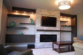 built in shelving around fireplace and tv contemporary designs design rustic hanging shelves