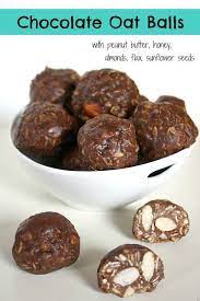 Chocolate Oat Balls With Peanut Butter The Garden Grazer Recipe Healthy Sweets Chocolate Oats Food