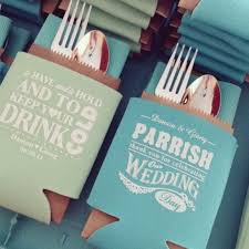 Coozies With Silverware Koozie Wedding Favors Wedding Favour Displays Best Wedding Favors