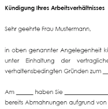 „§ 626 fristlose kündigung aus wichtigem grund. Fristgerechte Kundigung Verhaltensbedingt Vorlage Zum Download