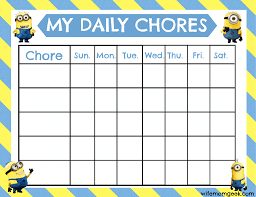 Minion Chore Chart Free Printable