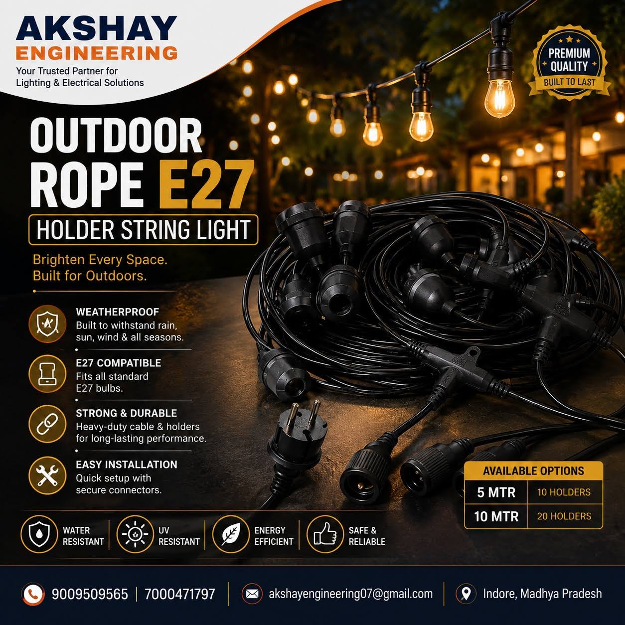 Outdoor Rope E27 Holder String Light product image