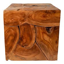 Not available for pickup and same day delivery. Organic Modern Cube Square Wood Slab Side Table Chairish
