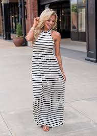 I M Yours Striped Halter Style Maxi Dress White Black Maxi Dress Maxi Skirt Dress Style Maxi Dress