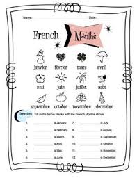 French Months Of The Year Worksheet Packet Months In A Year French Worksheets Weather Words