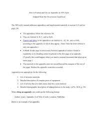 When appendices might be necessary. How To Format And Cite An Appendix In Apa Style Writing Center