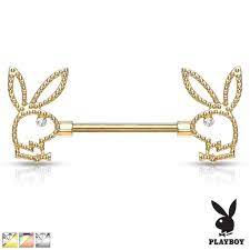 Playboy Bunny Nipple Bar with Crystal Eye and Beaded Edge | eBay
