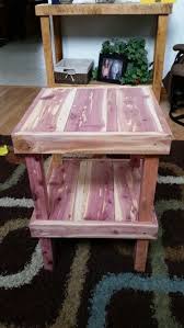 Cedar End Table Cedar Wood Projects Rustic Log Furniture Cedar Furniture