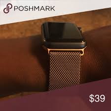 Black Apple Watch With Gold Band Black Milanese Loop Band For Apple Watch Loop Bands Apple Watch Apple Watch 42mm