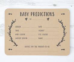 From invites to thank you cards and simple decor, these baby shower we took that fun shower game and designed an entire baby shower printable kit around it, so you can shower the the cutest baby shower invites with matching thank you cards! Baby Prediction Cards X10 Recycled Kraft Card Baby Shower Games Gifts For Her Printable Baby Shower Games Baby Prediction Cards Baby Prediction