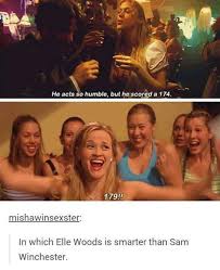 C3e1778b54fe479b2fe2bde22ebd1870 Jpg 480 589 Supernatural Funny Supernatural Memes Elle Woods