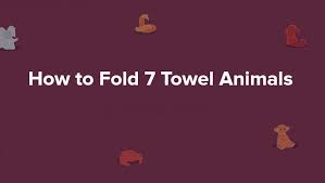 The swan fold, a bath towel folding technique sometimes used on cruise ships or in resort hotels, takes just one minute! How To Fold 7 Towel Animals Animated Bicultural Mama