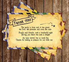 Download for free and make a personalized invitation with adorable layouts and. Novel Concept Designs Harry Potter Hogwarts Baby Shower Thank You Card