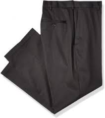 Haggar Mens Classic Fit Flat Front Hidden Expandable Waistband Premium No Iron Khaki 40w X 32l Black