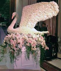 Swan Floral Sculpture Amaryllis Inc Floral Event Design Washington D C Floral Event Design Flower Decorations Wedding Stage Decor