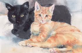 Black And Red Cat Black And Red Cats Watercolor Cat Portrait Catwatercolor Watercolor Cat Cat Art Cat Artwork
