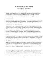 Pdf The Wiru Language And Kerr S Database 1