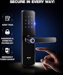 قفل الباب الرقمي الذكي Ozone ، مع رمز PIN ، بطاقة RFID والمفتاح الميكانيكي  ، تطبيق الهاتف المحمول ، إشعار البطارية المنخفضة ، قفل الخصوصية ، النهاية  البرونزية العتيقة السوداء | OZ-FDL-04-LIFE-BL ،
