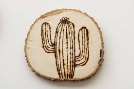 Wood Burned Cactus Wood Cookie Coasters Set Of 4 Wood Slice Etsy Wood Cookies Wood Christmas Ornaments Wood Slices