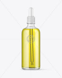 Clear Glass Dropper Bottle With Oil Mockup In Bottle Mockups On Yellow Images Object Mockups