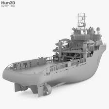 3d Model Of Anchor Handling Tug Supply Vessel In 2020 Model Ship Building Model Ships Model Boats