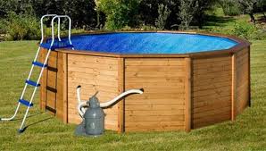 Piscine Ronde En Bois A Panneaux K2o Avec Epurateur De Sable 475x127 Cm Brycus