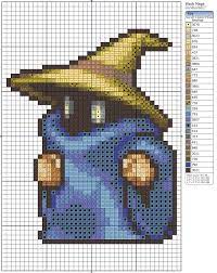 This category contains cross stitch patterns of dragons, fairies, pixies, unicorns and wizards. Black Mage By Makibird Stitching On Deviantart Cross Stitch Fantasy Cross Stitch Cross Stitching