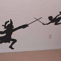 Wall Decal Peter Pan Captain Hook Wendy Disney Lost Boys Room Decor Birthday Gift By Otrengraving On Etsy Disney Decor Disney Homecoming Boy Decor