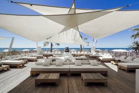 Restaurant Plage Privee La Grande Motte Beach Lounge Rooftop Terrace Design Pergola
