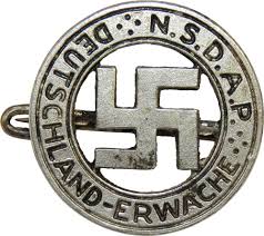 Measures approximately 45.0 x 83.0 inches. Nsdap Deutschland Erwache Badge Tins Pins Miniatures