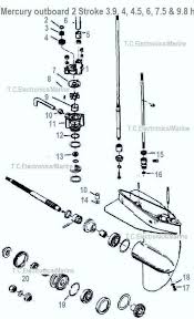 Mercury Outboard Parts Drawing 3 9 4 4 5 6 7 5 9 8 Hp