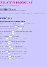 Do you know the woman who is coming toward us? Esl English Exercises Relative Pronouns 28 02 10