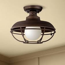 Franklin Iron Works Farmhouse Outdoor Ceiling Light Fixture Oiled Bronze 12 White Glass Diffuser Damp Rated For Barn Patio Porch Walmart Com Walmart Com