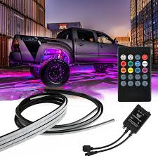 4pcs Rgb Led Strip Under Car Tube Underglow Underbody System Neon Lights Kits Us Ebay