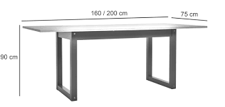 Bestoffice folding table camping table folding table 6 foot plastic table fold up table lock for picnic table party table. Brooklyn Table Manger Extensible De 6 A 10 Personnes Style Industriel Decor Chene Et Gris Anthracite L 160 200 X L 90 Cm Achat Vente Table A Manger