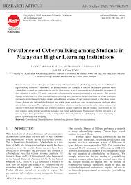 Cybercrime reports have shot up in malaysia a whopping 82.5% since last year, according to cybersecurity malaysia. Pdf Prevalence Of Cyberbullying Among Students In Malaysian Higher Learning Institutions