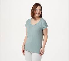 Barefoot Dreams Malibu Collection Slub Jersey Roll Cuff Tunic Qvc Com