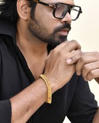 Buy VOJ Gold Plated Stainless Steel Elegent Men's Bracelet Online at Best  Price