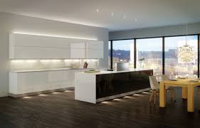 An Illuminated Modern German Kitchen Using Led Lighting Strips Over And Under The Cabinets And Led Kitchen Lighting Kitchen Led Lighting Contemporary Kitchen