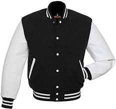 Black And White Varsity Jacket Outfit Beautiful Men S Varsity Jacket Genuine Leather Sleeve And Wool Blend Letterman Boys College Va Black Letterman Jacket Varsity Jacket Men Black And White Jacket