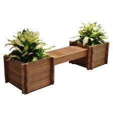 Thermod 82 In X 18 In Modula Wood Planter Bench Modula 35 The Home Depot Wood Planters Planter Bench Planters