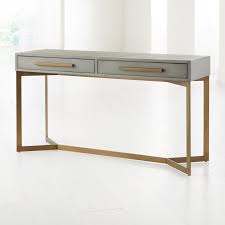 Faux Shagreen Leather Console Table Reviews Crate And Barrel Leather Console Table Console Table Console Desk